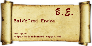 Balázsi Endre névjegykártya