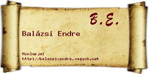 Balázsi Endre névjegykártya